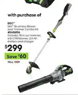 Lowe's Ego 56v brushless blower and trimmer combo kit offer