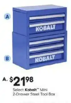 Lowe's Select Kobalt Mini 2-Drawer Steel Tool Box offer