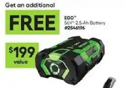 Lowe's Ego 58v 2.5-ah battery offer