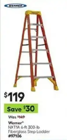Lowe's Werner NXT1A 6-ft 300-lb Fiberglass Step Ladder offer