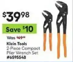 Lowe's Klein Tools 2-Piece Compact Plier Wrench Set offer