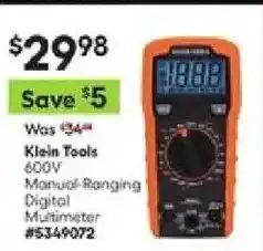 Lowe's Klein Tools 600V Manual-Ranging Digital Multimeter offer