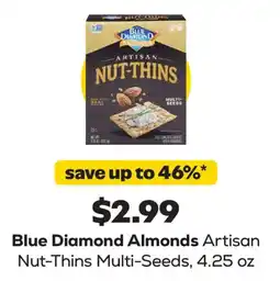 Grocery Outlet Blue Diamond Almonds Artisan Nut-Thins Multi-Seeds offer