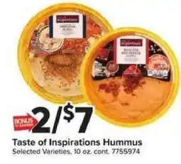 Giant Food Taste of Inspirations Hummus offer