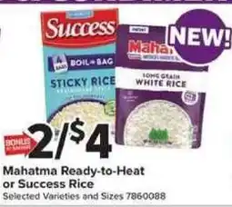 Giant Food Mahatma Ready-to-Heat or Success Rice offer