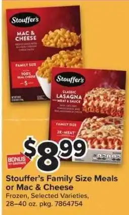 Giant Food Stouffer's Family Size Meals or Mac & Cheese offer