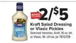 Giant Food Kraft Salad Dressing or Vlasic Pickles offer