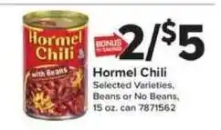 Giant Food Hormel chili offer
