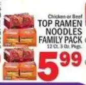 C Town Chicken or Beef Top Ramen Noodles Family Pack offer