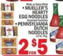 C Town Mueller's hearty egg noodles offer