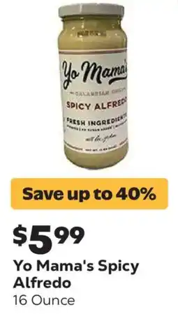 Grocery Outlet Yo Mama's Spicy Alfredo offer