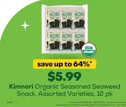 Grocery Outlet Kimnori organic seasoned seaweed snack offer