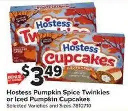 Giant Food Hostess pumpkin spice twinkies or iced pumpkin cupcakes offer