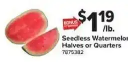 Giant Food Seedless Watermelon Halves or Quarters offer