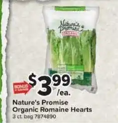 Giant Food Nature's Promise Organic Romaine Hearts offer