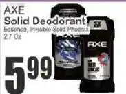 Key Food Axe solid deodorant offer