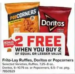 Giant Food Frito-Lay Ruffles, Doritos or Popcorners offer
