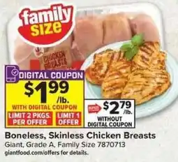 Giant Food Giant Boneless, Skinless Chicken Breasts offer