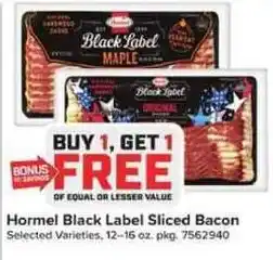 Giant Food Hormel Black Label Sliced Bacon offer