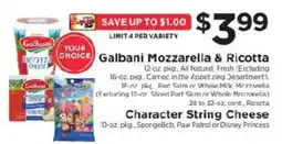 ShopRite Galbani Mozzarella & Ricotta offer