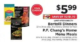 ShopRite Bertolli Dinners offer