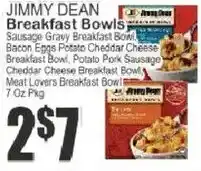 Key Food Jimmy Dean breakfast bowls offer
