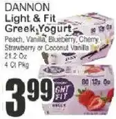 Key Food Dannon light & fit greek yogurt offer