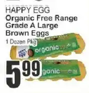 Key Food Happy egg organic free range grade a large brown eggs offer