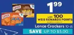 Weis Markets Lance Crackers offer