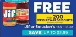 Weis Markets Jif or Smucker's offer