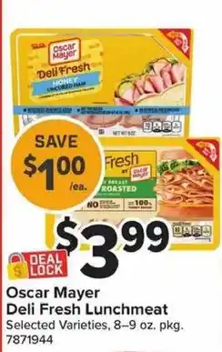 Giant Food Oscar Mayer Deli Fresh Lunchmeat offer