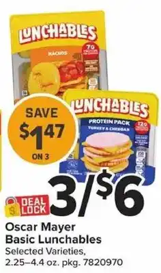 Giant Food Oscar Mayer Basic Lunchables offer