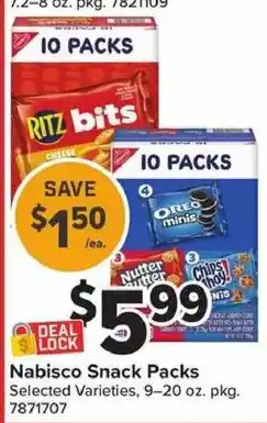 Giant Food Nabisco Snack Packs offer