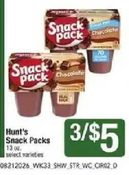 Star Market Hunt's Snack Packs offer