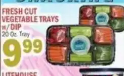 C Town Litehouse fresh cut vegetable trays w/dip offer
