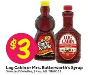 Log Cabin or Mrs. Butterworth's Syrup