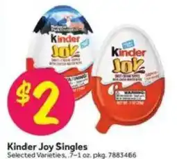Stop&Shop Kinder Joy Singles offer