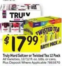 Stop&Shop Truly Hard Seltzer or Twisted Tea 12 Pack offer