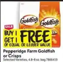 Stop&Shop Pepperidge Farm Goldfish or Crisps offer