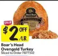 Stop&Shop Boar's Head Ovengold Turkey offer