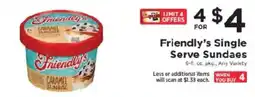 ShopRite Friendly's Single Serve Sundaes offer