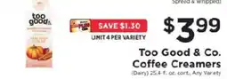 ShopRite Too Good & Co. Coffee Creamers offer