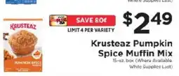 ShopRite Krusteaz pumpkin spice muffin mix offer