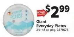 Giant Food Giant Everyday Plates offer