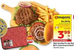 Weis Markets Weis Quality Family Size Ground Beef offer