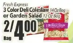 Key Food Fresh Express 3 Color Deli Coleslaw or Garden Salad offer