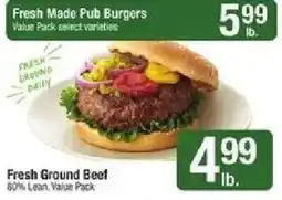 Star Market Fresh Made Pub Burgers offer