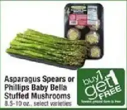 Star Market Asparagus Spears or Phillips Baby Bella Stuffed Mushrooms offer