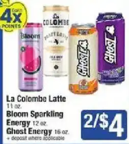 Star Market La Colombe Latte, Bloom Sparkling, Ghost Energy offer
