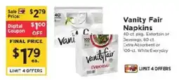 ShopRite Vanity Fair Napkins offer